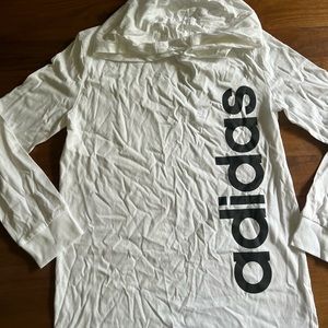 Adidas long sleeved lightweight hooded shirt
